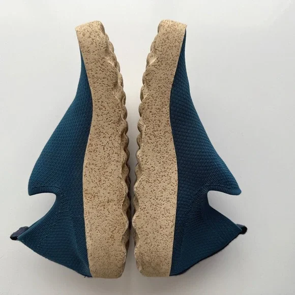 Asportuguesas Fly London Prado Stretch Fabric Teal Slip On Comfort Shoes 39 8 - Picture 2 of 7